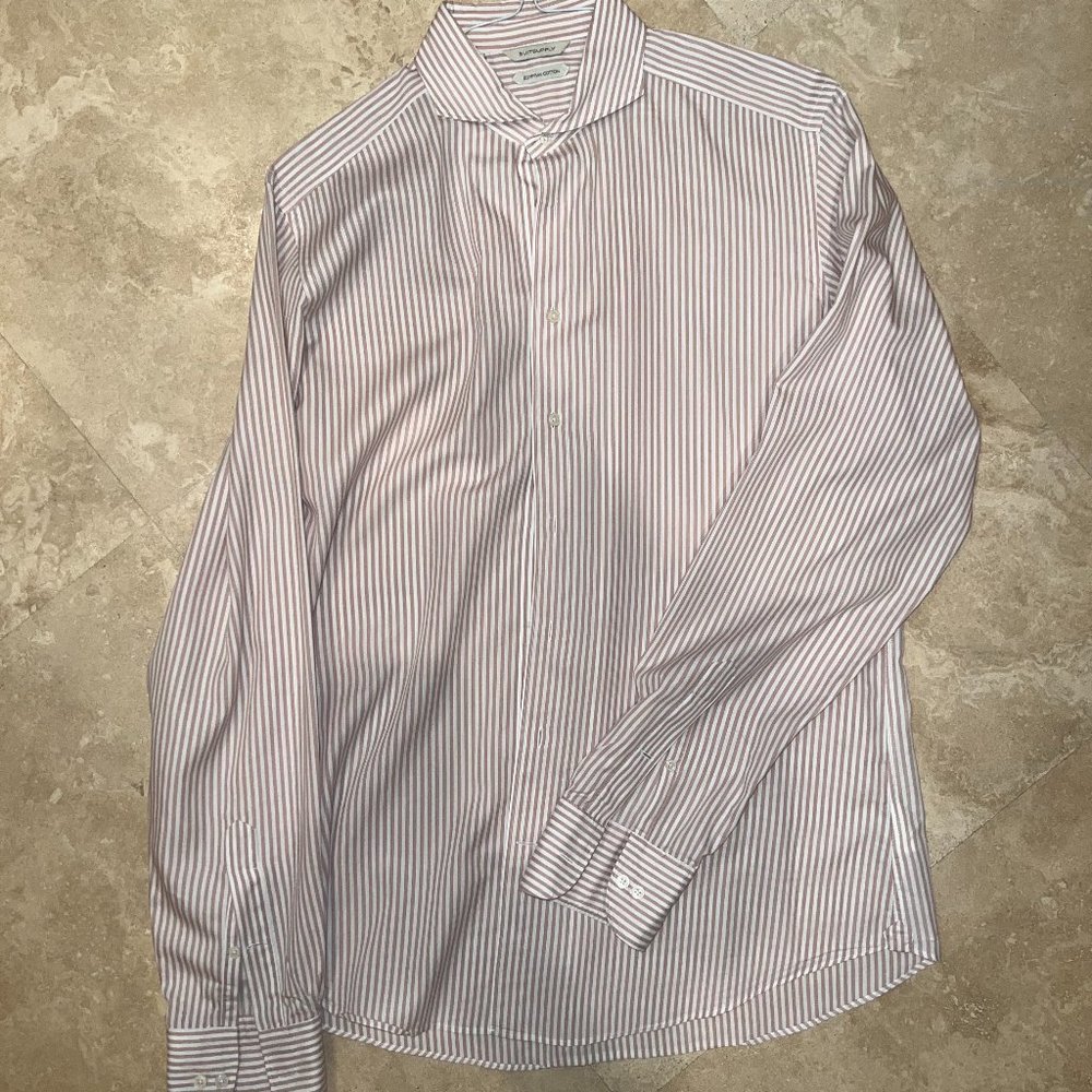 Suitsupply Egyptian Cotton Pink Stripe Shirt, Slim Fit